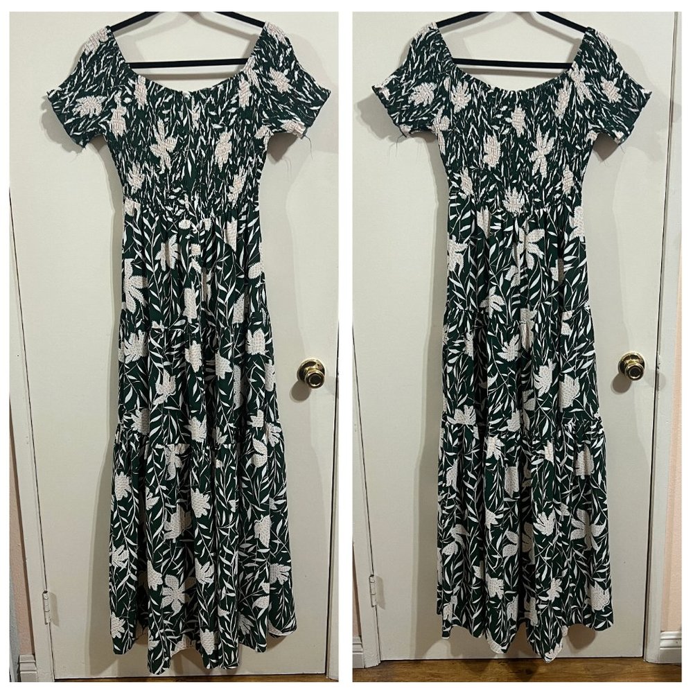 Baltic Born Green and White Floral Maxi Dress